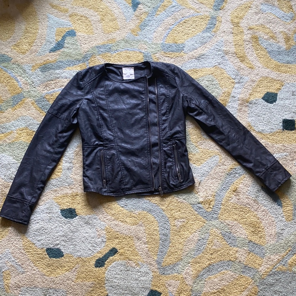 Pins & needles vegan leather jacket